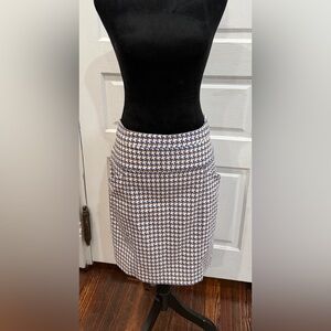 J McLaughlin Houndstooth A Line Front Pocket Midi Skirt Sz 6 Rn16859 Classic
